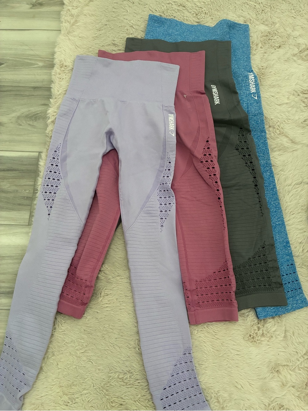 Gymshark Seamless energy Leggings bundle lilac , pink , gray  & Blue size xs